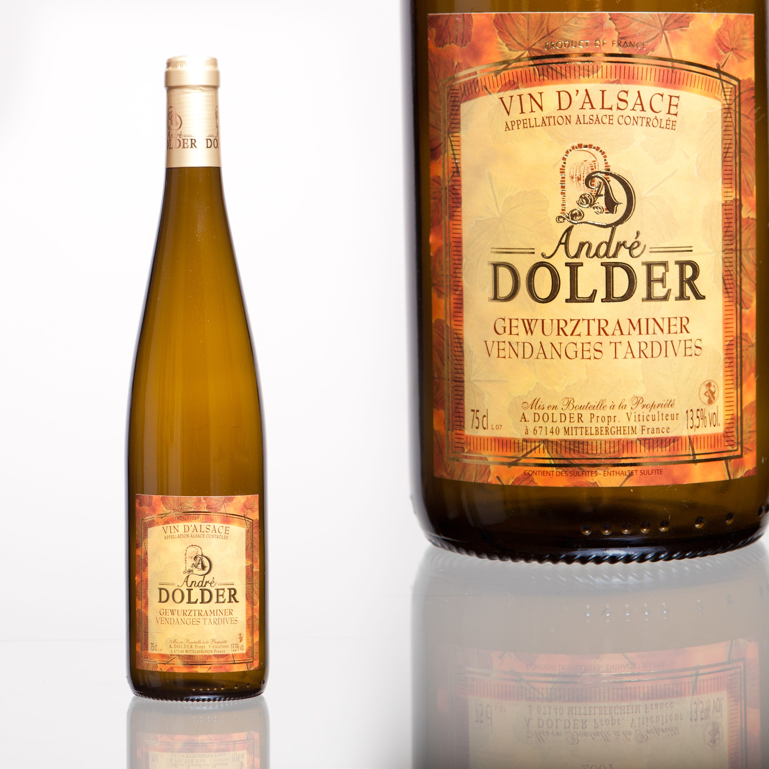 Gewurztraminer Vendanges Tardives Vins et Crémant d'Alsace André Dolder